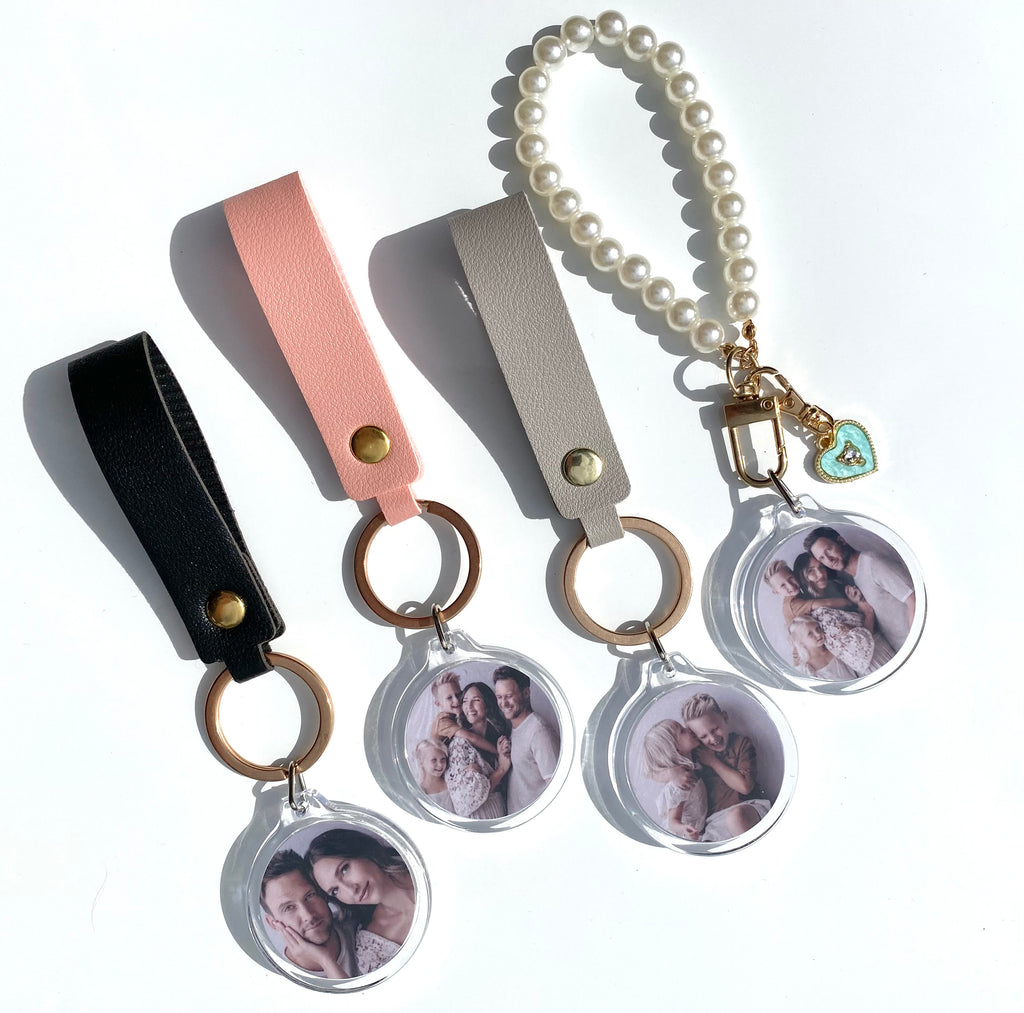Luxe Leatherette Photo Keychain
