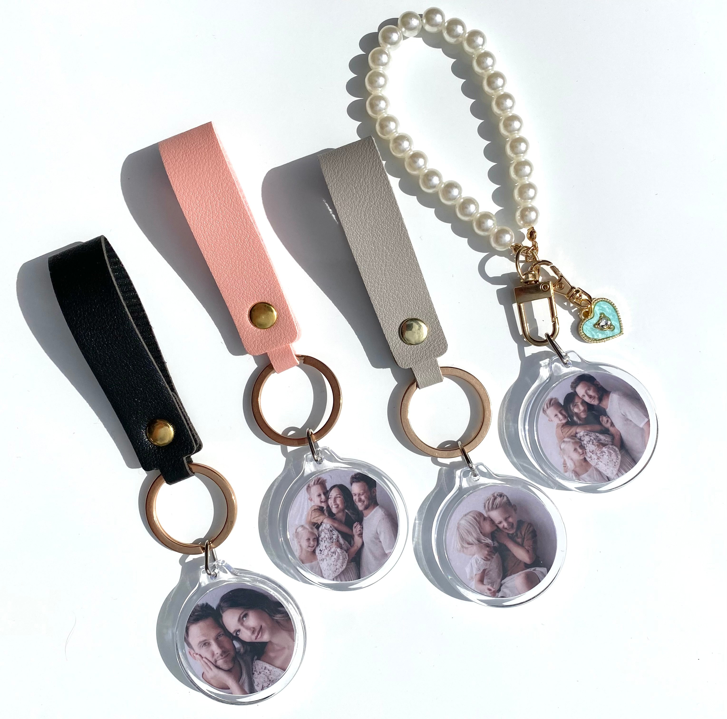 Luxe Leatherette Photo Keychain
