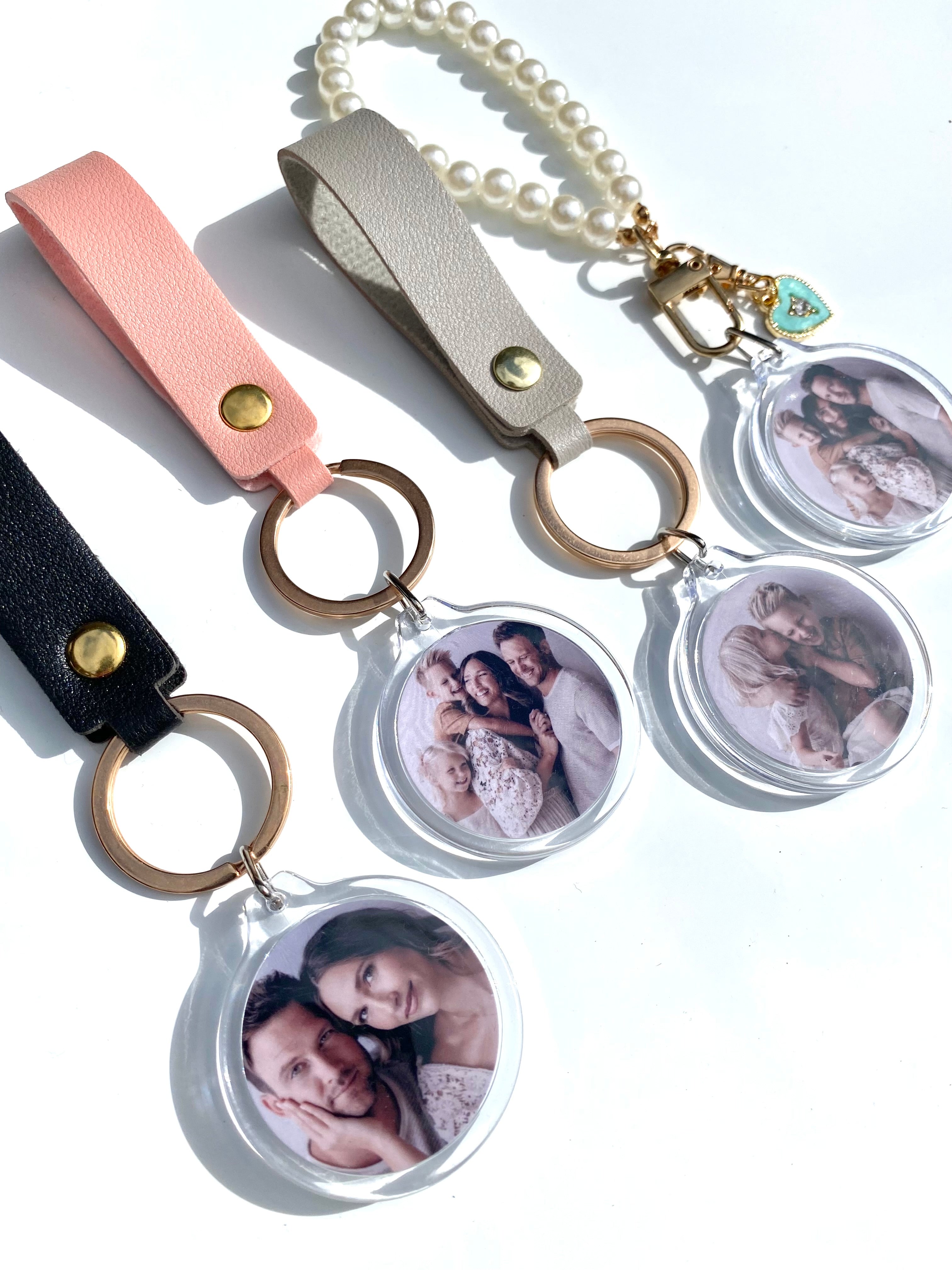 Luxe Leatherette Photo Keychain