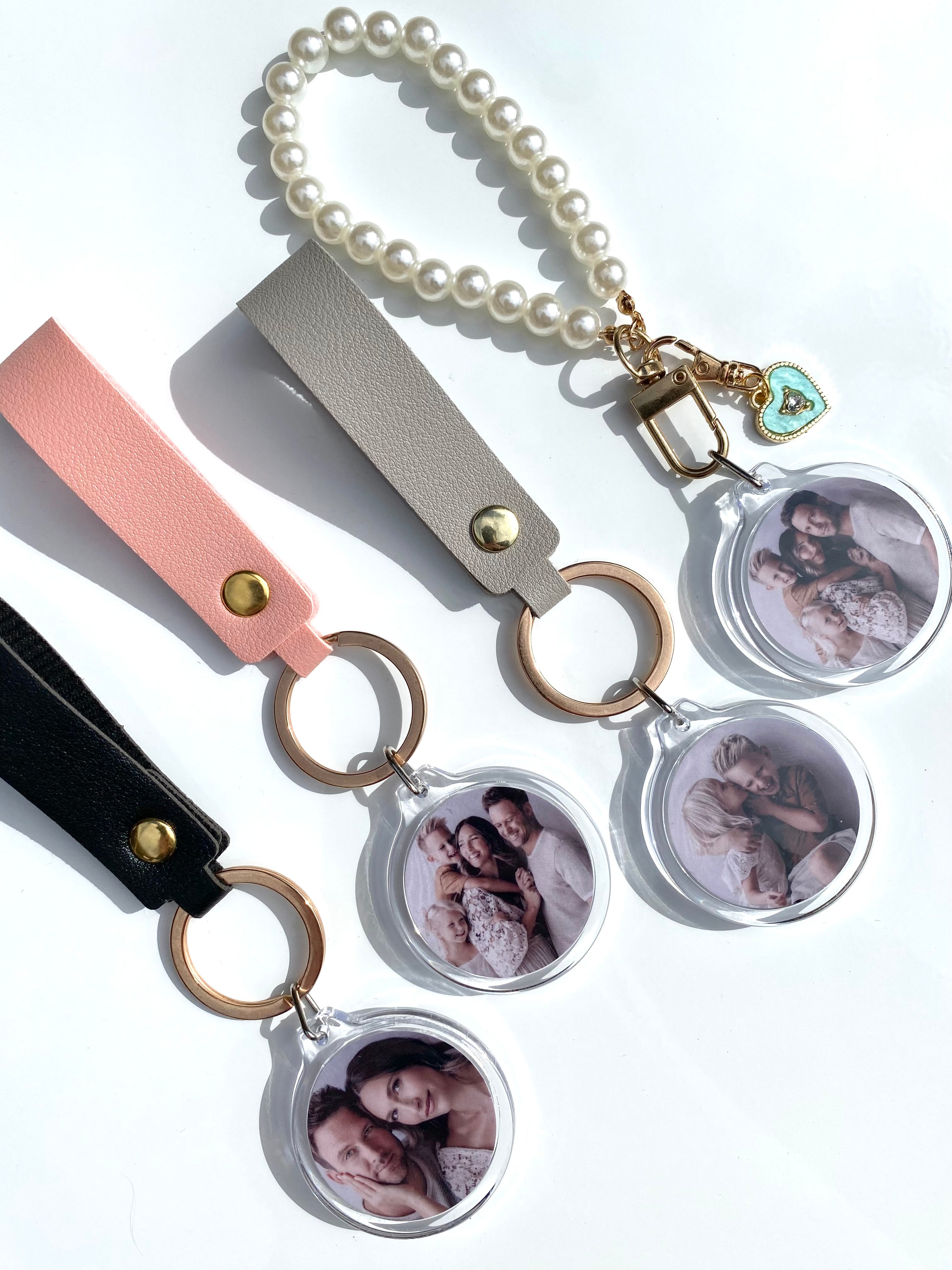 Luxe Leatherette Photo Keychain